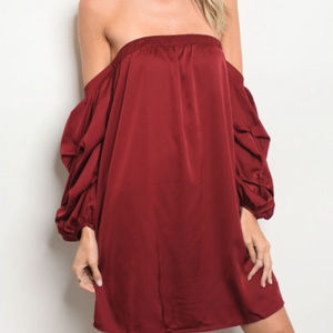 ❗️LAST ONE❗️Off Shoulder Satin Feel Dress
